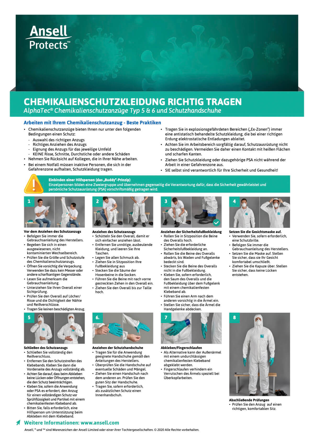 Chemikalienschutzkleidung richtig tragen: AlphaTec Typ 5 & 6